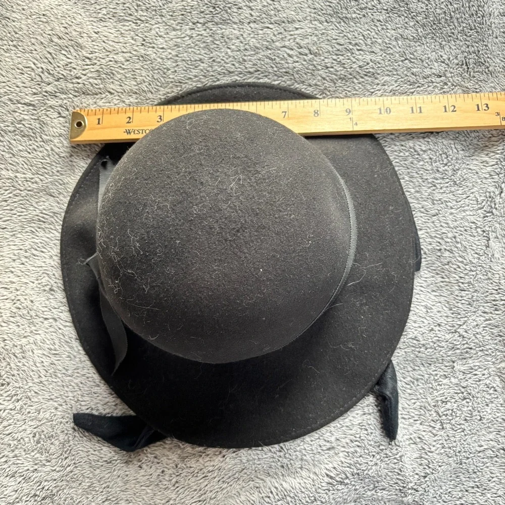 Vtg Michael Howard Georgi Hat‎ OS Wool Built in Scarf Bow Retro Wide Brim 20254